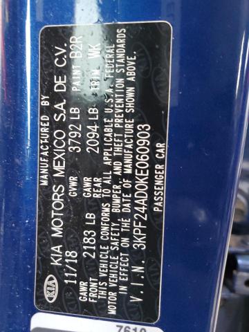 3KPF24AD0KE060903 KIA FORTE FE