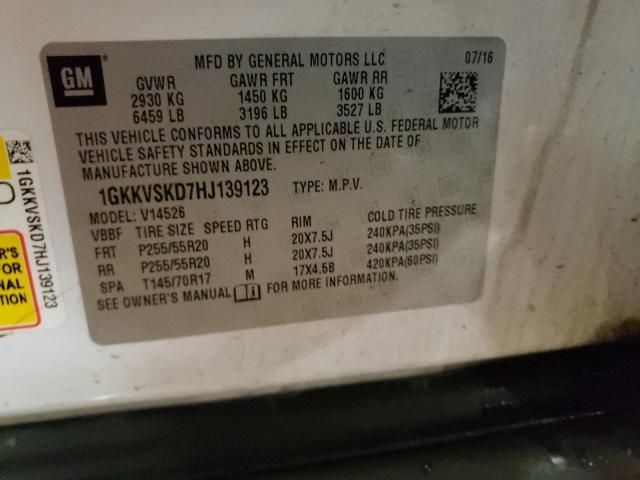 1GKKVSKD7HJ139123 GMC Acadia Limited Slt-2