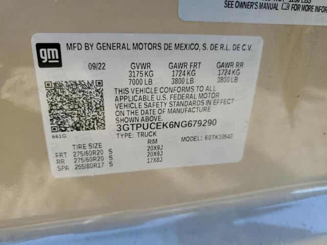 3GTPUCEK6NG679290 GMC Sierra K1500 Elevation
