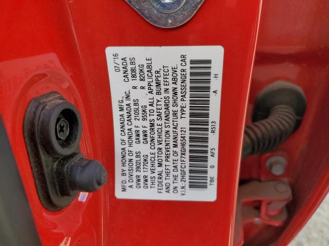 2HGFC1F7XGH654121 Honda CIVIC EXL