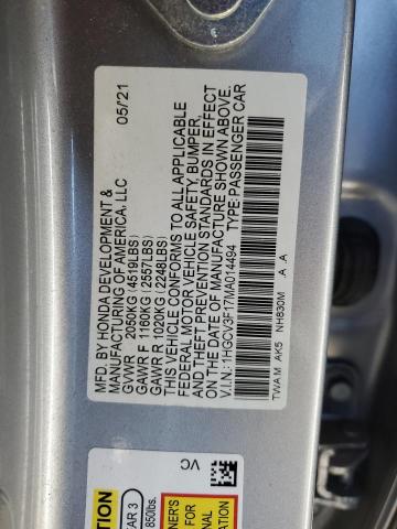 1HGCV3F17MA014494 Honda ACCORD HYBRID