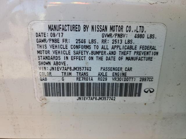 JN1EV7AP6JM357742 Infiniti Q50 LUXE