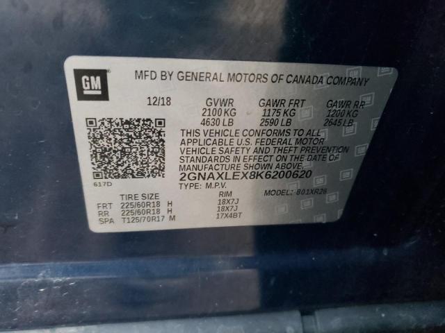 2GNAXLEX8K6200620 Chevrolet EQUINOX LT
