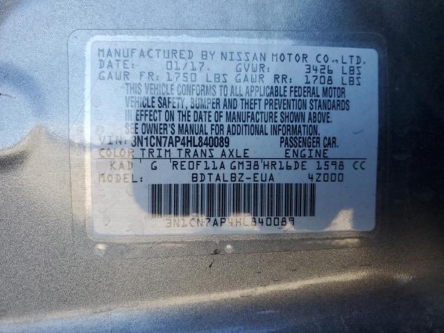 3N1CN7AP4HL840089 Nissan VERSA S