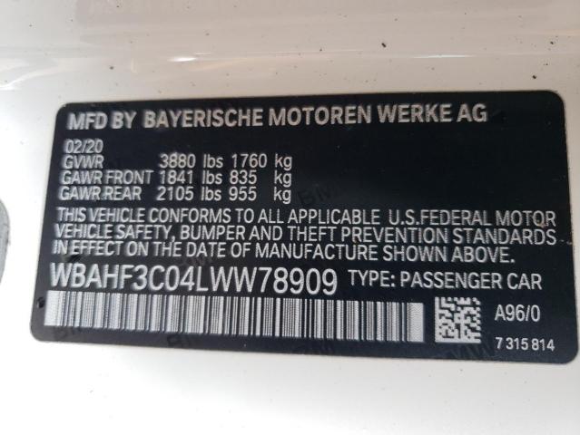WBAHF3C04LWW78909 BMW Z4 Sdrive30i