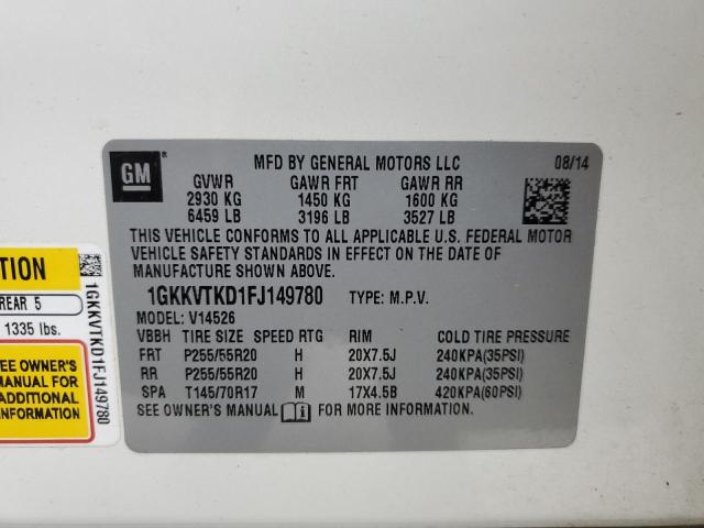 1GKKVTKD1FJ149780 GMC Acadia Denali