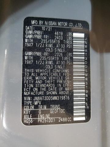 JN8AT3DD5MW319816 Nissan Rogue Platinum