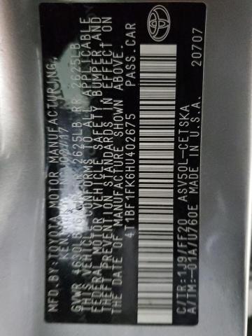 4T1BF1FK6HU402675 Toyota CAMRY LE