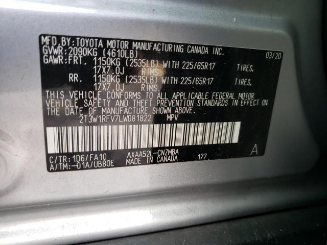 2T3W1RFV7LW081822 Toyota Rav4 Xle