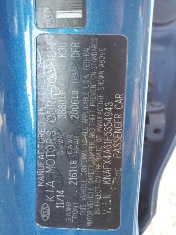 KNAFX4A61F5354943 KIA FORTE LX