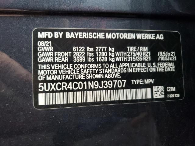 5UXCR4C01N9J39707 BMW X5 Sdrive 40i