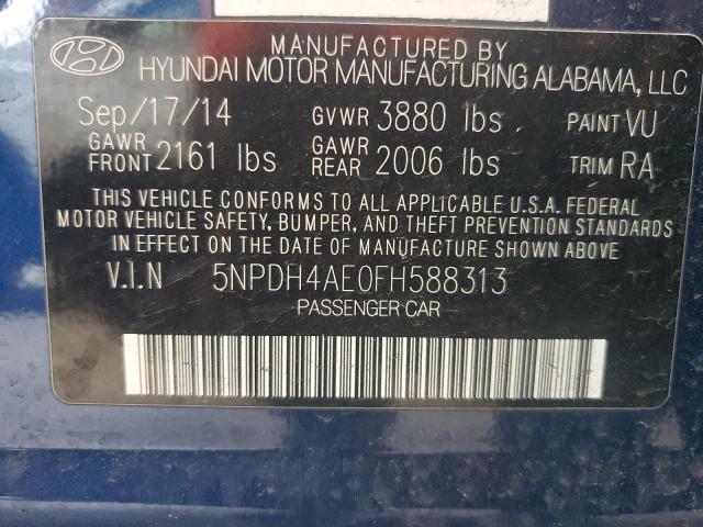 5NPDH4AE0FH588313 Hyundai ELANTRA SE