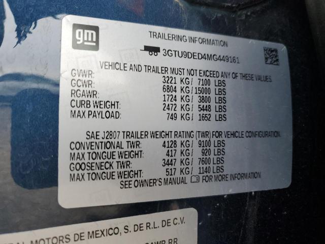 3GTU9DED4MG449161 GMC Sierra K1500 Slt