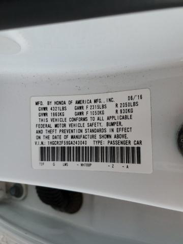 1HGCR2F59GA243040 Honda Accord Sport