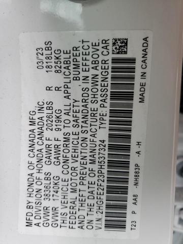 2HGFE2F23PH537324 Honda Civic Lx