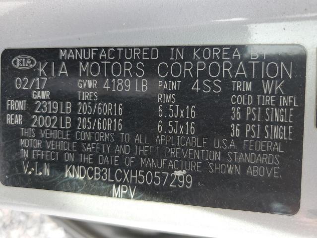 KNDCB3LCXH5057299 KIA NIRO FE
