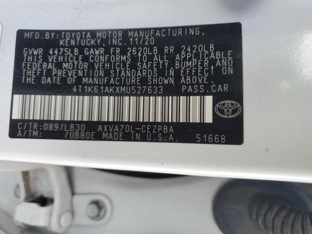 4T1K61AKXMU527633 Toyota CAMRY XSE