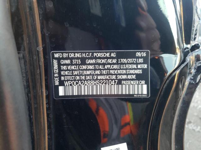 WP0CA2A88HS221047 Porsche Boxster