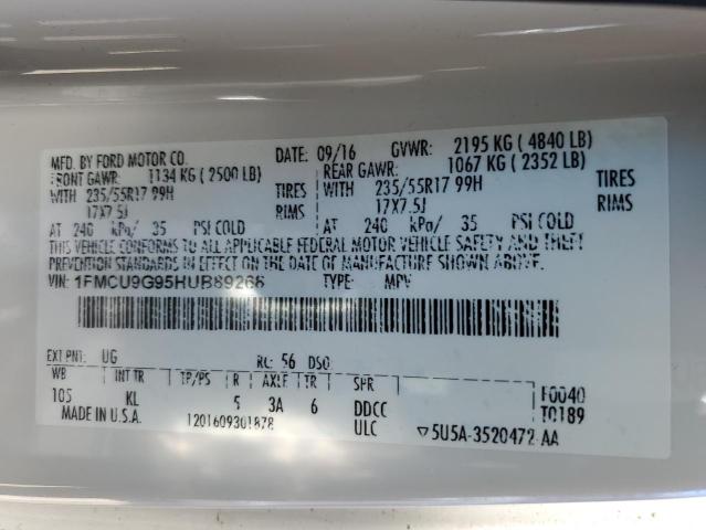 1FMCU9G95HUB89268 Ford ESCAPE SE