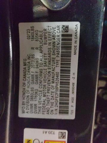 2HGFE2F58PH526460 Honda Civic Sport