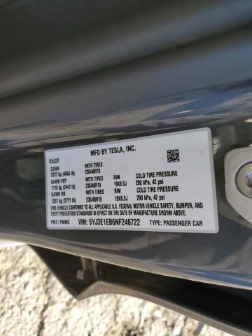 5YJ3E1EB6NF246722 Tesla MODEL 3