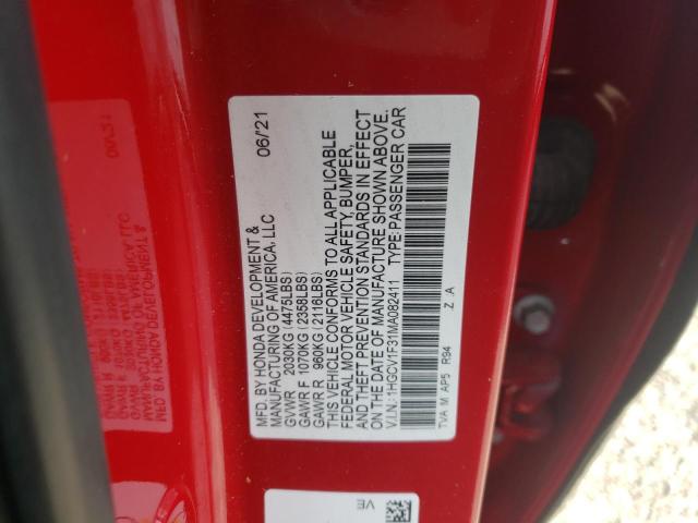 1HGCV1F31MA082411 Honda Accord Sport