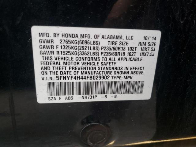 5FNYF4H44FB029902 Honda Pilot Ex