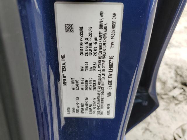 5YJ3E1EA1LF662715 Tesla MODEL 3