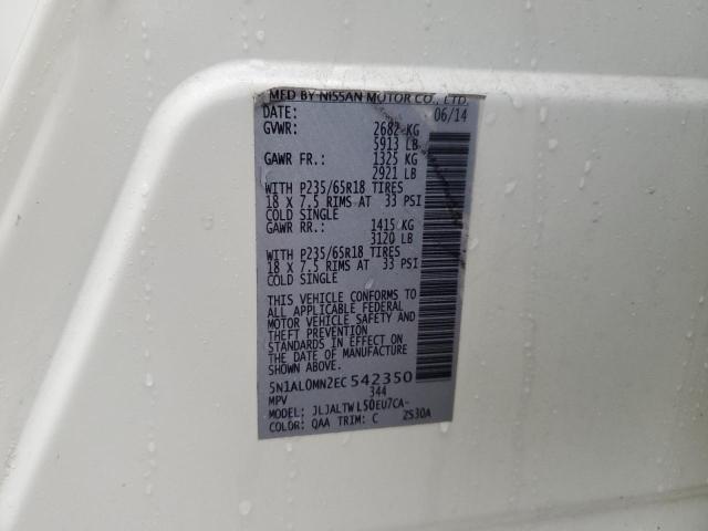 5N1AL0MN2EC542350 Infiniti QX60