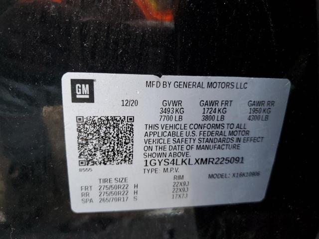 1GYS4LKLXMR225091 Cadillac Escalade Esv Premium Luxury