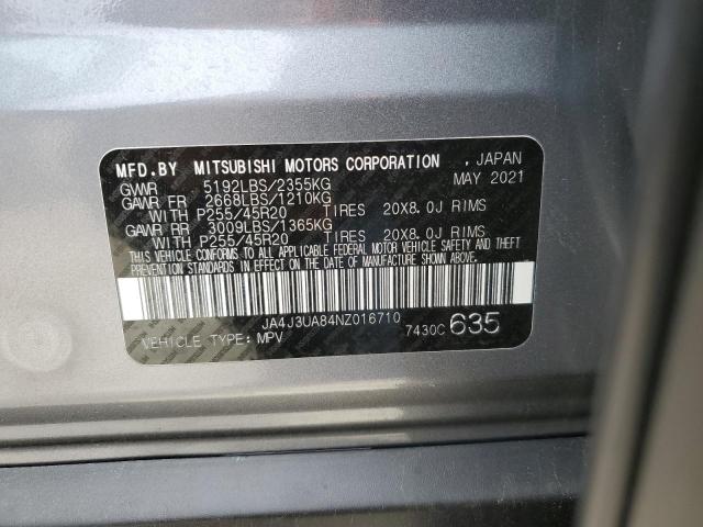 JA4J3UA84NZ016710 Mitsubishi Outlander Se