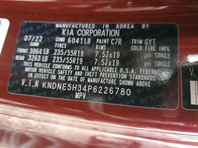 KNDNE5H34P6226780 KIA Carnival Sx