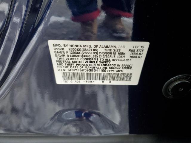 5FNYF6H59GB041100 Honda PILOT EXL