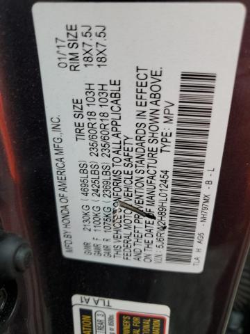5J6RW2H89HL012454 Honda CR-V EXL