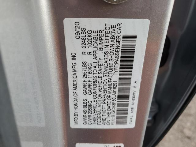 1HGCV3F50LA018291 Honda Accord Hybrid Exl