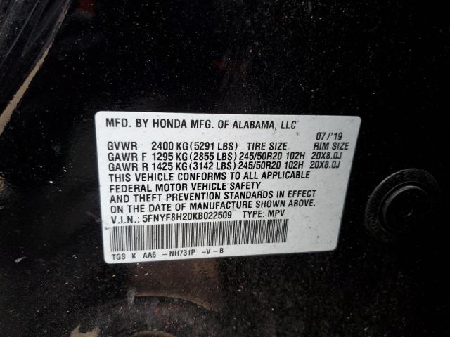 5FNYF8H20KB022509 Honda Passport Sport
