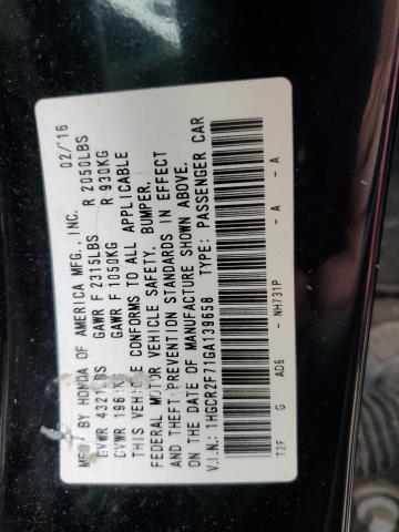 1HGCR2F71GA139658 Honda ACCORD EX
