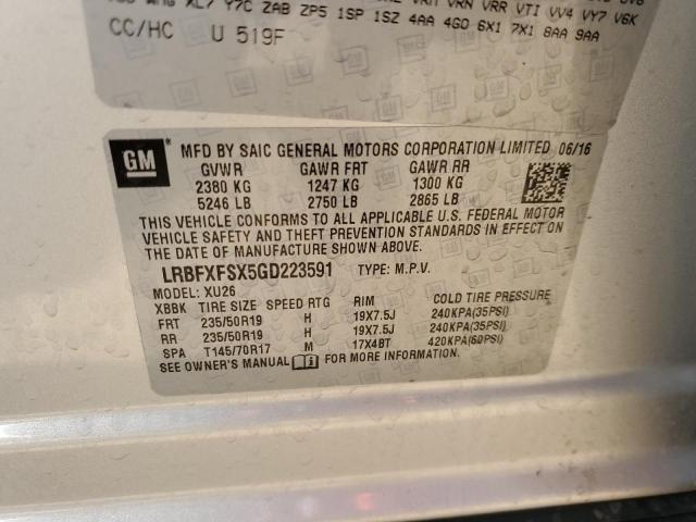 LRBFXFSX5GD223591 Buick Envision Premium