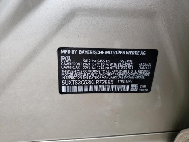 5UXTS3C53KLR72885 BMW X3 Xdrivem40i