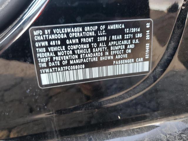 1VWAT7A37FC058009 Volkswagen PASSAT S