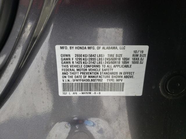 5FNYF6H30LB027952 Honda Pilot Ex