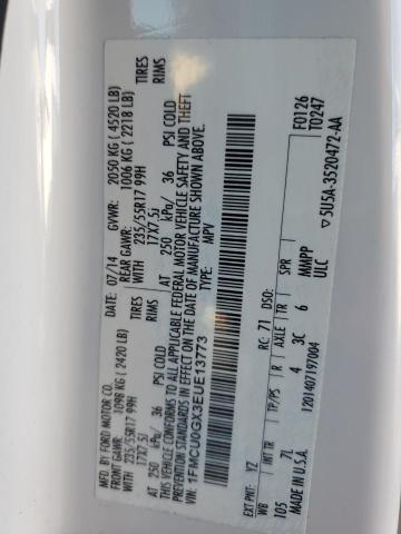1FMCU0GX3EUE13773 Ford ESCAPE SE