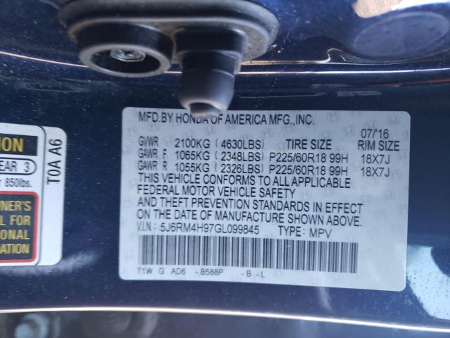 5J6RM4H97GL099845 Honda Cr-v Touring