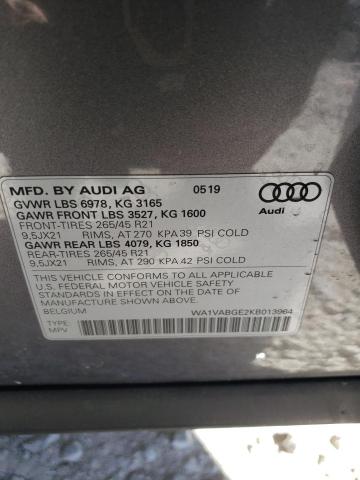 WA1VABGE2KB013964 Audi E-tron Prestige