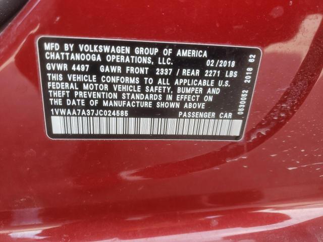 1VWAA7A37JC024585 Volkswagen PASSAT S