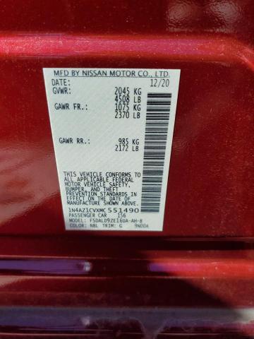 1N4AZ1CVXMC551490 Nissan LEAF SV