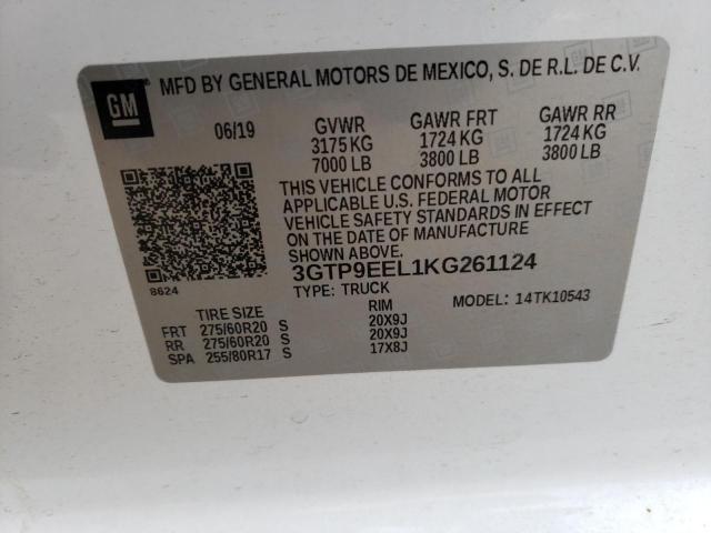 3GTP9EEL1KG261124 GMC Sierra K1500 At4