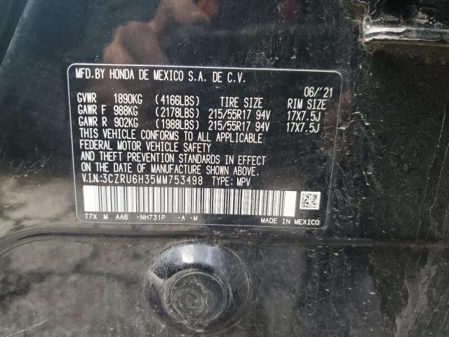 3CZRU6H35MM753498 Honda HR-V LX