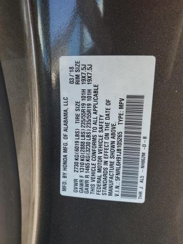 5FNRL6H91JB105265 Honda Odyssey Elite
