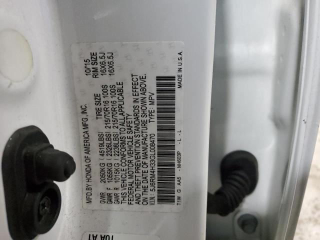 5J6RM4H33GL008470 Honda CR-V LX